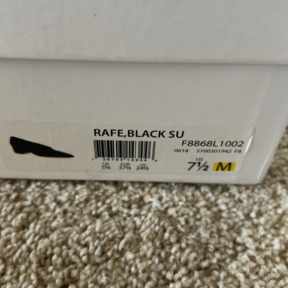 Vince Rafe Block Heel Black Suede Sz 7.5 - Picture 8 of 9